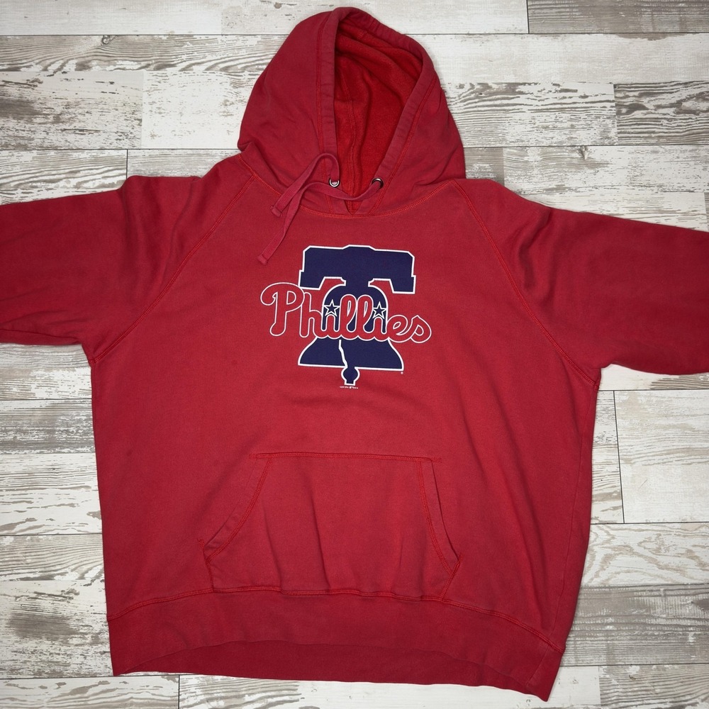 Philadelphia Phillies Hoodie Mens 2XL Red MLB Baseball New Era Pullover Fleece - Picture 7 of 13